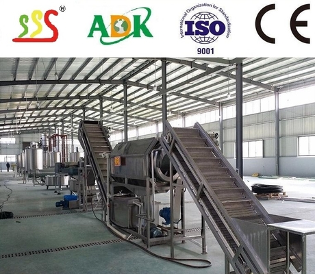 Linha de processamento de maçã de aço inoxidável 304 de qualidade alimentar com sistema de controlo PLC e tensão de 380 V para maçãs frescas ou puré de maçã